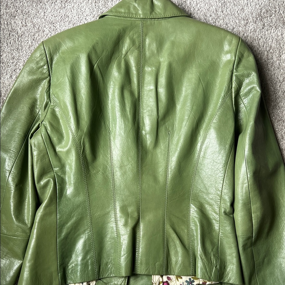Cache Olive Leather Women's Jacket - image 3